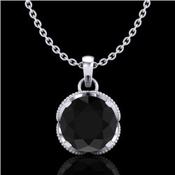 1.13 ctw Fancy Black Diamond Art Deco Stud Necklace 18k White Gold - REF-94M5G