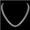 Image 1 : 21.12 ctw Emerald Cut Diamond Micro Pave Necklace 18K White Gold - REF-2509F6M