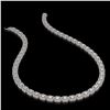 Image 2 : 21.12 ctw Emerald Cut Diamond Micro Pave Necklace 18K White Gold - REF-2509F6M