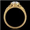 Image 1 : 1 ctw VS/SI Diamond Solitaire Art Deco Ring 18k Yellow Gold - REF-315X2A