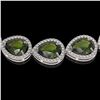 Image 3 : 41.6 ctw Tourmaline & Diamond Micro Pave Halo Necklace 10k White Gold - REF-768R4K