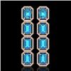 Image 1 : 18.99 ctw Swiss Topaz & Diamond Micro Pave Halo Earrings 10k Rose Gold - REF-184Y4X