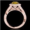 Image 2 : 2 ctw Certified SI/I Fancy Intense Yellow Diamond Halo Ring 10k Rose Gold - REF-245Y5X