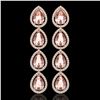 Image 1 : 10.4 ctw Morganite & Diamond Micro Pave Halo Earrings 10k Rose Gold - REF-259A3N
