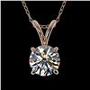 Image 1 : 0.75 ctw Certified Quality Diamond Solitaire Necklace 10k Rose Gold - REF-61W8H