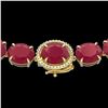 Image 1 : 170 ctw Ruby & Diamond Micro Eternity Necklace 14k Yellow Gold - REF-993H8R