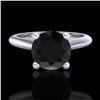 Image 2 : 1.6 ctw Fancy Black Diamond Engagment Art Deco Ring 18k White Gold - REF-75R2K