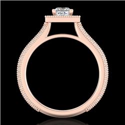 1.41 ctw Princess VS/SI Diamond Micro Pave Ring 18k Rose Gold - REF-200G2W