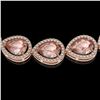 Image 3 : 41.6 ctw Morganite & Diamond Micro Pave Halo Necklace 10k Rose Gold - REF-1024R4K