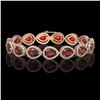 Image 1 : 17.45 ctw Garnet & Diamond Micro Pave Halo Bracelet 10k Rose Gold - REF-283M5G