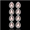 Image 1 : 10.4 ctw Morganite & Diamond Micro Pave Halo Earrings 10k White Gold - REF-259Y3X