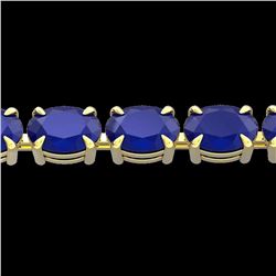 29 ctw Sapphire Eternity Designer Bracelet 14k Yellow Gold - REF-137N5F