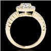 Image 2 : 1.75 ctw Certified Diamond Solitaire Halo Ring 10k Yellow Gold - REF-211A4N
