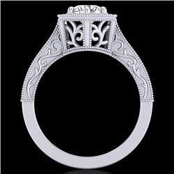 0.77 ctw VS/SI Diamond Art Deco Ring 18k White Gold - REF-172G8W