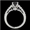 Image 2 : 1.5 ctw Certified VS Black Diamond Solitaire Ring 10k White Gold - REF-61G4W