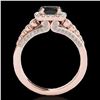 Image 2 : 1.75 ctw Certified VS Black Diamond Solitaire Halo Ring 10k Rose Gold - REF-73N4F