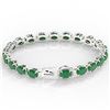 Image 3 : 23.25 ctw Emerald & VS/SI Diamond Micro Pave Bracelet 14k White Gold - REF-178K2Y