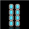 Image 1 : 11.13 ctw Turquoise & Diamond Micro Pave Halo Earrings 10k White Gold - REF-145Y6X
