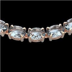 45 ctw Aquamarine Eternity Designer Necklace 14k Rose Gold - REF-418K5Y