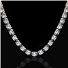 Image 2 : 45 ctw Aquamarine Eternity Designer Necklace 14k Rose Gold - REF-418K5Y