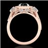 Image 3 : 2.11 ctw Fancy Black Diamond Art Deco 3 Stone Ring 18k Rose Gold - REF-180N2F