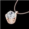 Image 2 : 1.13 ctw VS/SI Diamond Solitaire Art Deco Stud Necklace 18k Rose Gold - REF-217G3W