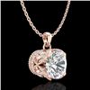 Image 3 : 1.13 ctw VS/SI Diamond Solitaire Art Deco Stud Necklace 18k Rose Gold - REF-217G3W