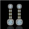 Image 1 : 16.22 ctw Aquamarine & Diamond Earrings 14K Yellow Gold - REF-321K3Y