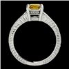 Image 2 : 1.2 ctw Certified SI Intense Yellow Diamond Antique Ring 10k White Gold - REF-188R2K