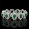 Image 2 : 56.04 ctw Emerald & Diamond Victorian Bracelet 14K White Gold - REF-1745K5Y