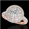 Image 1 : 2.09 ctw Certified Diamond Solitaire Halo Ring 10k Rose Gold - REF-231Y8X