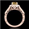 Image 3 : 1.91 ctw Intense Fancy Yellow Diamond Art Deco Ring 18k Rose Gold - REF-263A6N