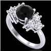 Image 1 : 2.1 ctw Fancy Black Diamond Engagment Ring 18k White Gold - REF-125N5F