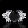 Image 2 : 2.1 ctw Fancy Black Diamond Engagment Ring 18k White Gold - REF-125N5F