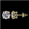 Image 2 : 2 ctw Certified Quality Diamond Stud Earrings 10k Yellow Gold - REF-256R3K