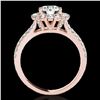 Image 2 : 2.01 ctw Certified Diamond Solitaire Halo Ring 10k Rose Gold - REF-225A2N