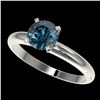 Image 1 : 1.27 ctw Certified Intense Blue Diamond Engagment Ring 10k White Gold - REF-120G9W