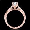 Image 2 : 1.2 ctw Certified Diamond Solitaire Ring 10k Rose Gold - REF-197R8K