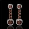 Image 1 : 18.92 ctw Garnet & Diamond Earrings 14K Rose Gold - REF-231G5W