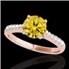 Image 1 : 1.25 ctw Certified SI/I Fancy Intense Yellow Diamond Ring 10k Rose Gold - REF-190W9H