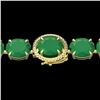 Image 1 : 76 ctw Emerald & Micro Pave Diamond Bracelet 14k Yellow Gold - REF-709H3R