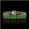 Image 1 : 14.05 ctw Jade & Diamond Bracelet 14K Rose Gold - REF-254F5M