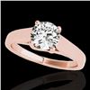 Image 1 : 1 ctw Certified Diamond Solitaire Ring 10k Rose Gold - REF-182F8M