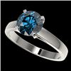 Image 1 : 2.04 ctw Certified Intense Blue Diamond Engagment Ring 10k White Gold - REF-331X4A