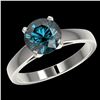 Image 2 : 2.04 ctw Certified Intense Blue Diamond Engagment Ring 10k White Gold - REF-331X4A