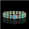 Image 2 : 19.3 ctw Swiss Topaz & Diamond Bracelet 14K Yellow Gold - REF-254F5M