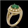 Image 2 : 4.55 ctw Certified Emerald & Diamond Victorian Ring 14K Yellow Gold - REF-143W6H