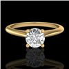 Image 2 : 0.56 ctw VS/SI Diamond Solitaire Art Deco Ring 18k Yellow Gold - REF-72M2G