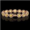 Image 2 : 17.3 ctw Fancy Citrine & Diamond Micro Pave Halo Bracelet 10k Rose Gold - REF-282N9F