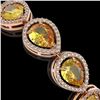 Image 3 : 17.3 ctw Fancy Citrine & Diamond Micro Pave Halo Bracelet 10k Rose Gold - REF-282N9F